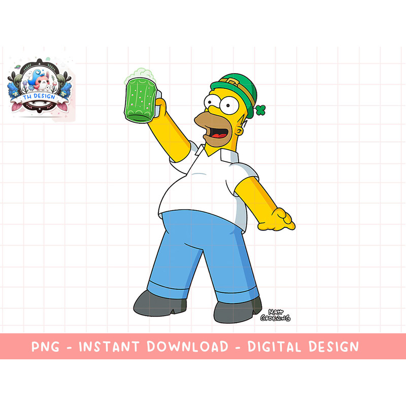 The Simpsons Homer Simpsons Green Beer St. Patrick’s Day png, sublimation.jpg
