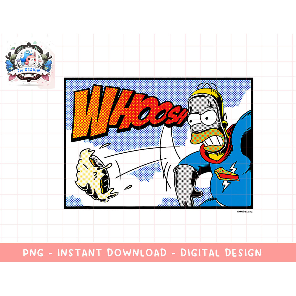 The Simpsons Homer Super Hero Pie Man Comic png, sublimation.jpg
