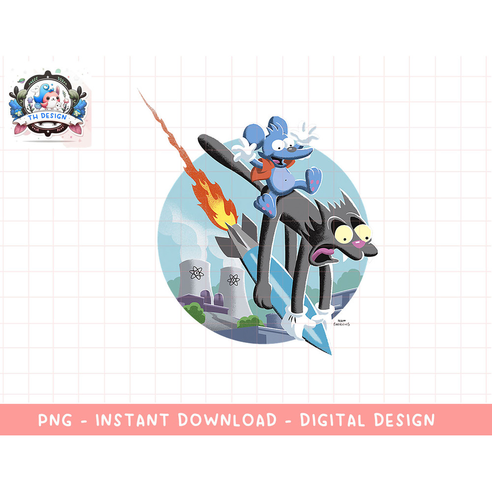 The Simpsons Itchy & Scratchy Missile Ride png, sublimation.jpg