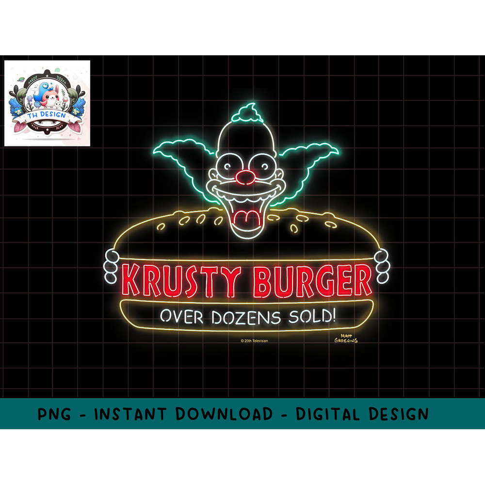 The Simpsons Krusty Burger Over Dozens Sold Neon Sign png, sublimation.jpg