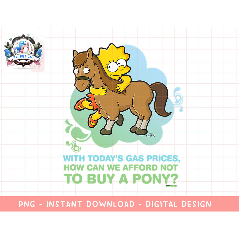 The Simpsons Lisa Simpson Buy a Pony Retro png, sublimation.jpg