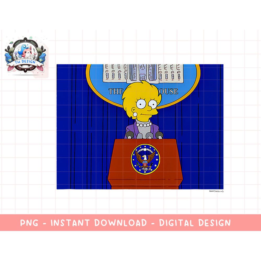 The Simpsons Lisa Simpson President png, sublimation.jpg