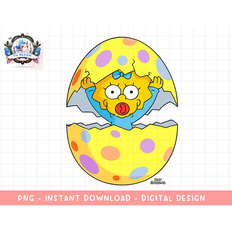 The Simpsons Maggie Easter Egg Grass Green png, sublimation.jpg