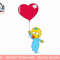 The Simpsons Maggie Heart Balloon Valentines Day png, sublimation.jpg