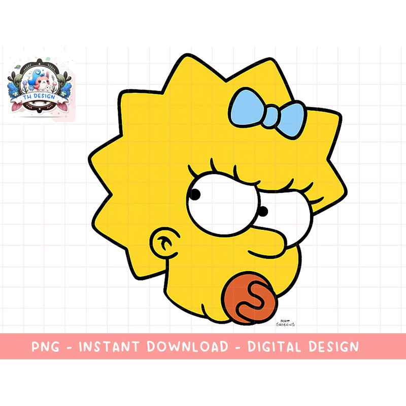 The Simpsons Maggie Simpson Angry Big Face png, sublimation.jpg