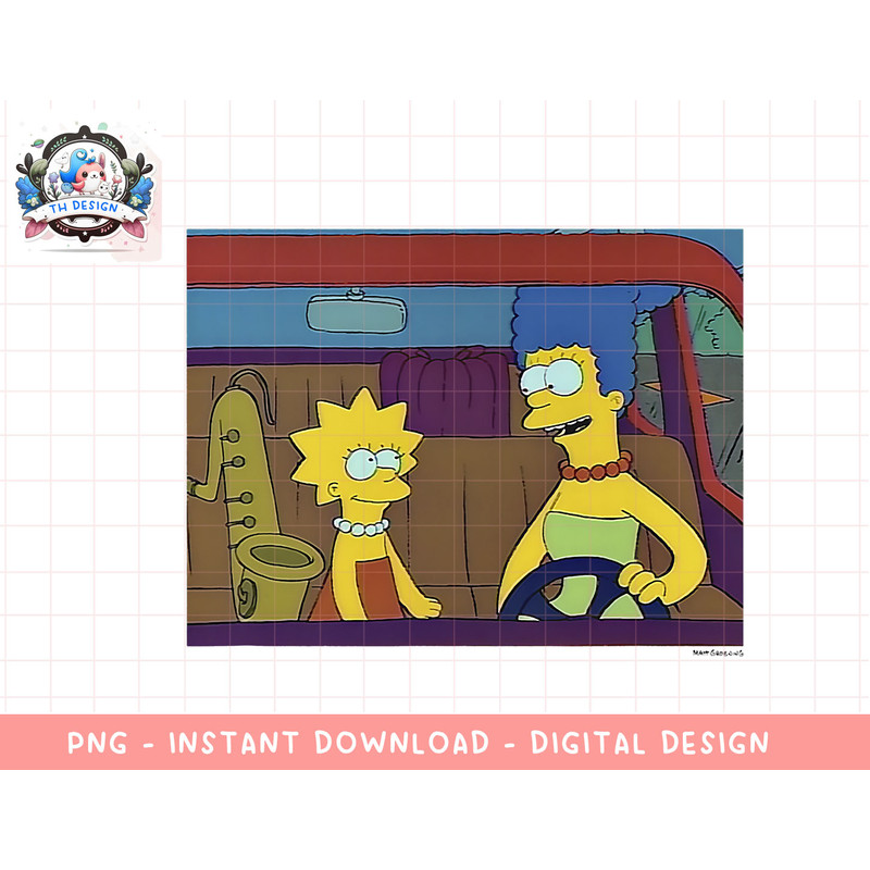 The Simpsons Marge & Lisa Driving png, sublimation.jpg