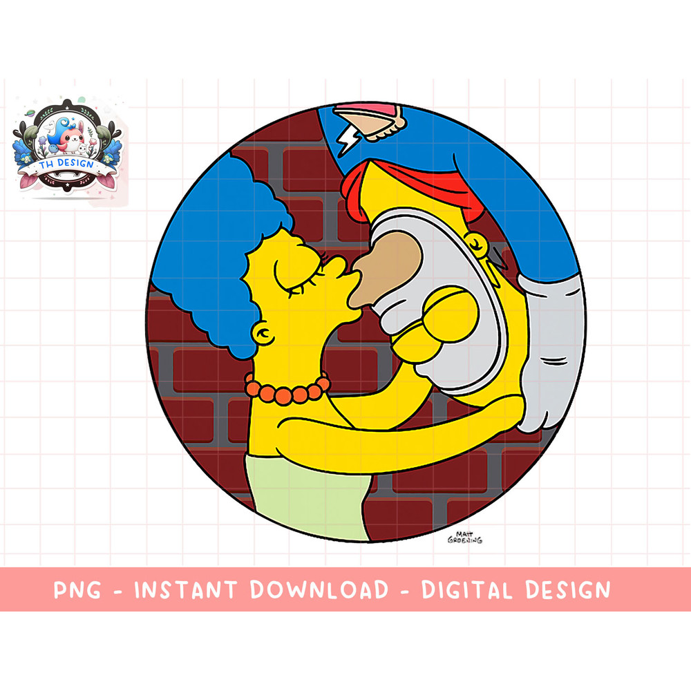 The Simpsons Marge and Homer Pie Man Upside Down Kiss png, sublimation.jpg