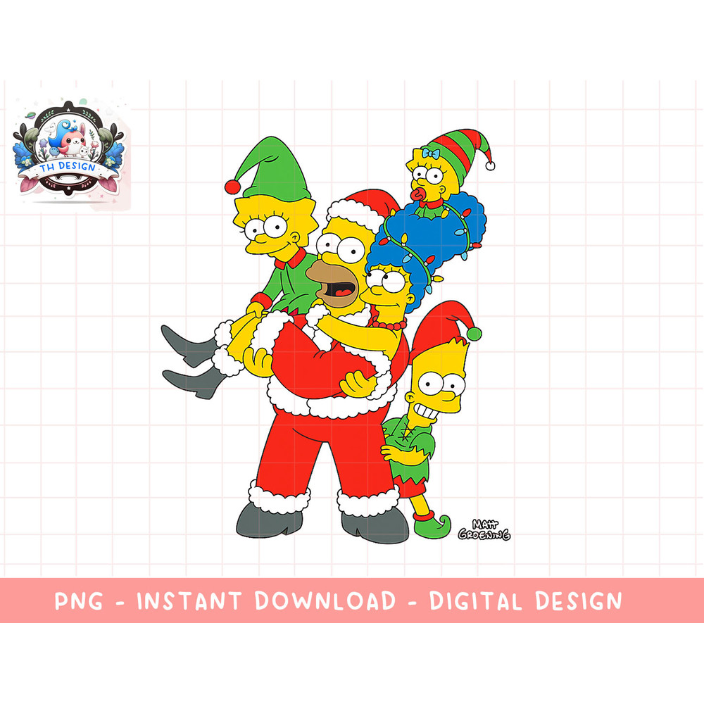 The Simpsons Marge Homer Bart Lisa Maggie Holiday png, sublimation.jpg