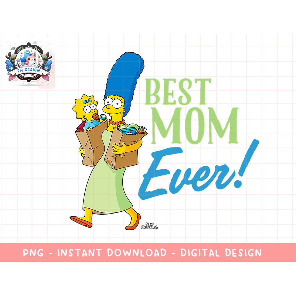 The Simpsons Marge Simpson Best Mom Ever png, sublimation.jpg