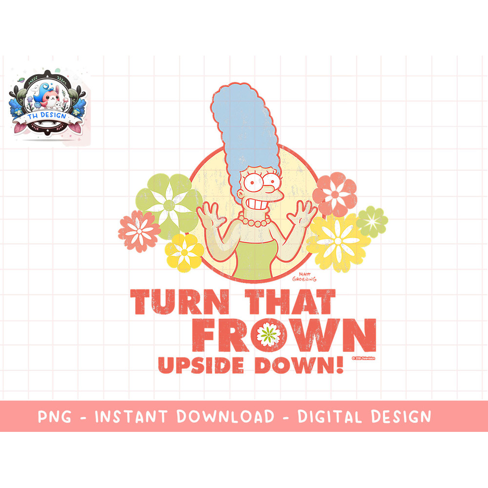 The Simpsons Marge Simpson Turn That Frown Upside Down Retro png, sublimation.jpg