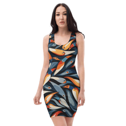 all over printed women cut and hand sewn made especially bodycon dress fitted dresses sleeveless sexy party wear