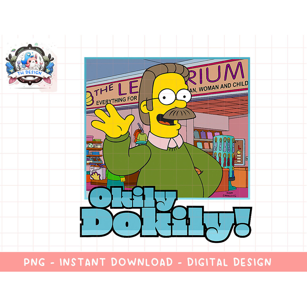 The Simpsons Ned Flanders Okily Dokily png, sublimation.jpg