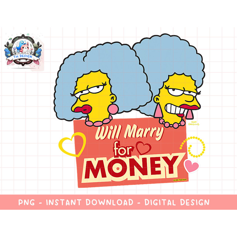 The Simpsons Patty and Selma Will Marry for Money Retro png, sublimation.jpg