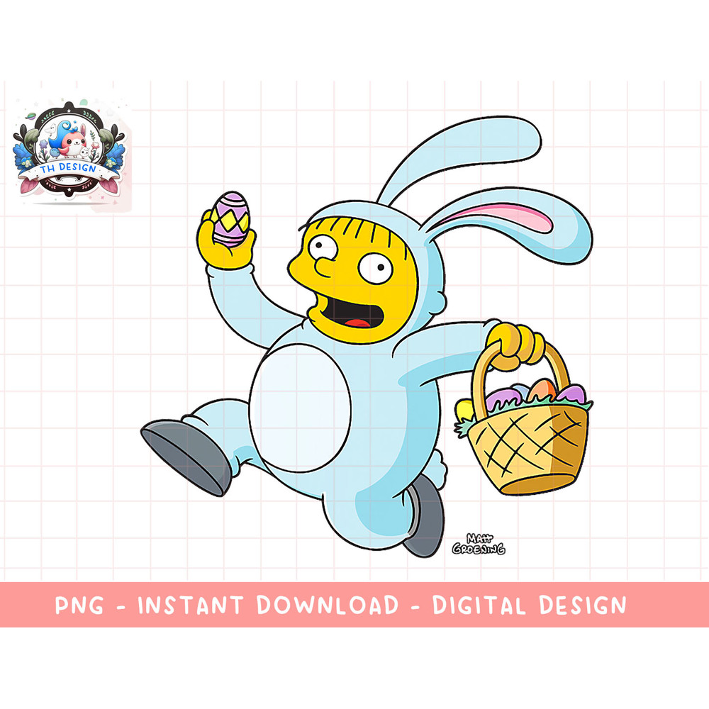 The Simpsons Ralph Wiggum Easter Bunny Funny png, sublimation.jpg