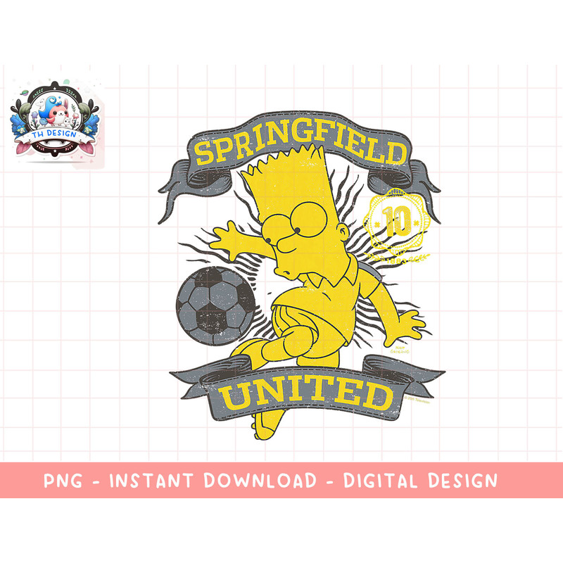 The Simpsons Soccer Bart Simpson Springfield United png, sublimation.jpg