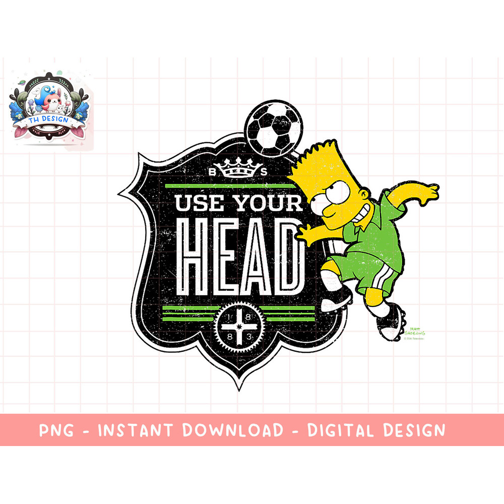 The Simpsons Soccer Bart Simpson Use Your Head png, sublimation.jpg