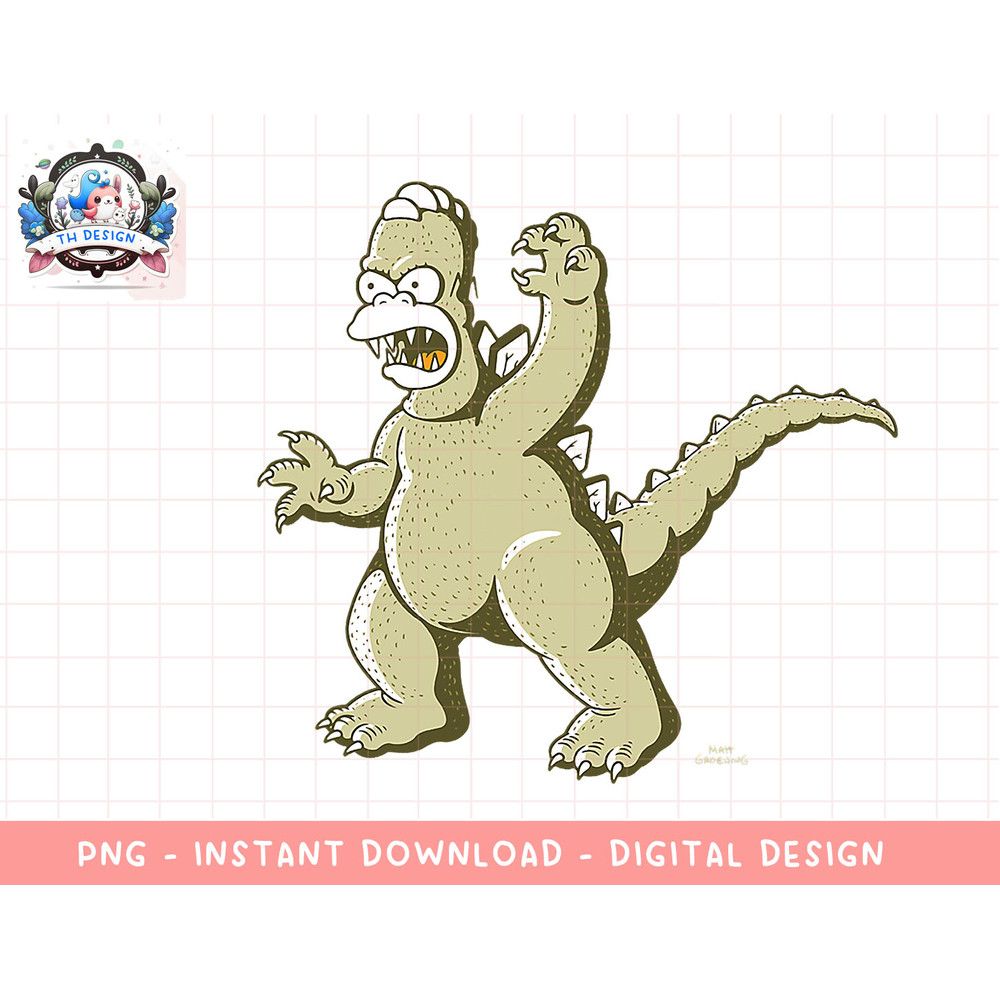 The Simpsons Treehouse Of Horror Godzilla Homer png, sublimation.jpg
