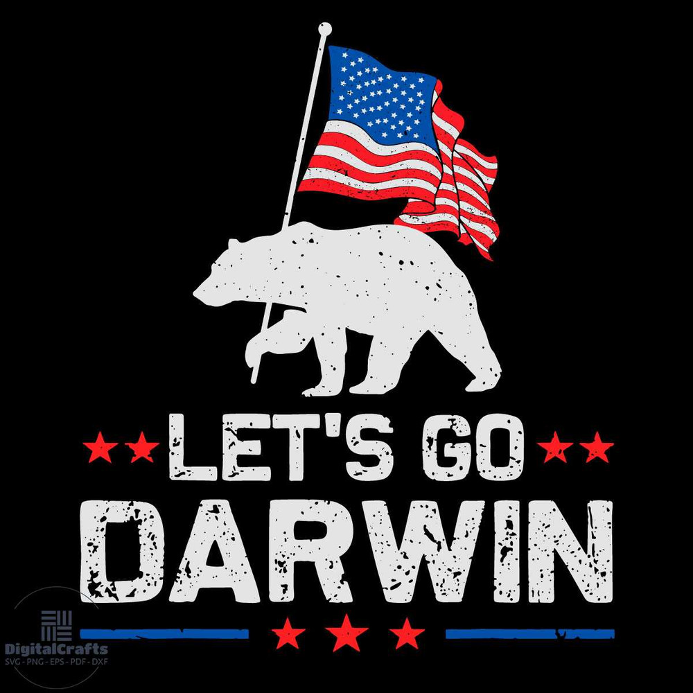 Lets Go Darwin Bear US Flag Svg Let Go Brandon Svg