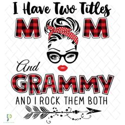 i have two titles mom and grammy svg, trending svg