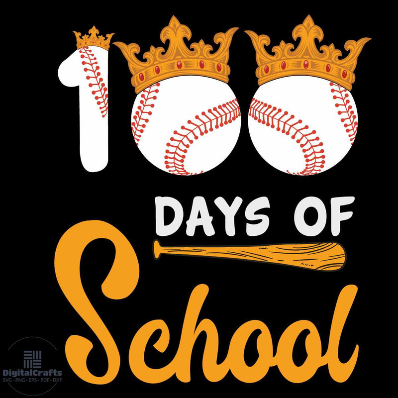Happy 100th Day of School Baseball Svg Trending Svg Teacher Svg School Svg