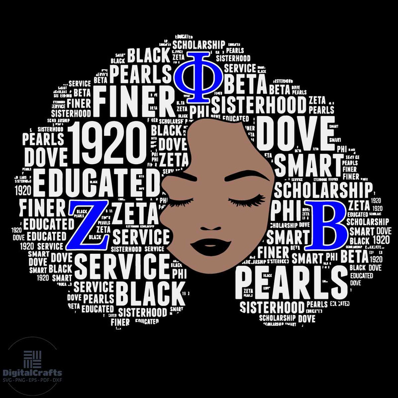 Zeta1920 Afro Natural Hair PhiBeta Words Svg Trending Svg