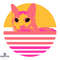 Cute Kitty Cat in Retro Sunset Svg Animal Svg