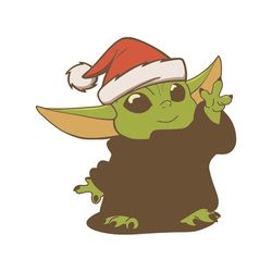 Christmas Baby Yoda SVG Printable, Child Mandalorian Baby SVG, Star Wars SVG, Disney svg, Tshirt Yoda Design