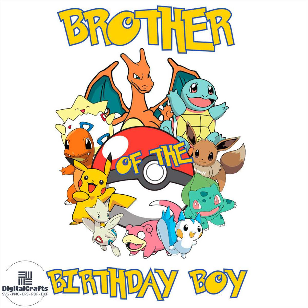 Mother Of The Birthday Boy Pokemon Pikachu Iron SVG PNG