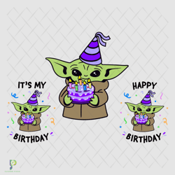 baby yoda birthday bundle svg, birthday svg, bab