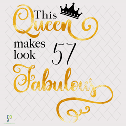 this queen makes look 57 fabulous svg, birthday