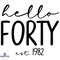 Hello Forty SVG Hello 40 svg Established 1982 svg Est 1982 Svg Forty Birthday Svg