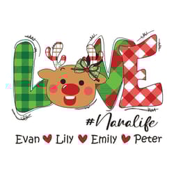 personalized love nana life svg, christmas customized digital file, christmas designs, ready to press, christmas