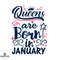 Queen Are Born In January Star SVG PNG
