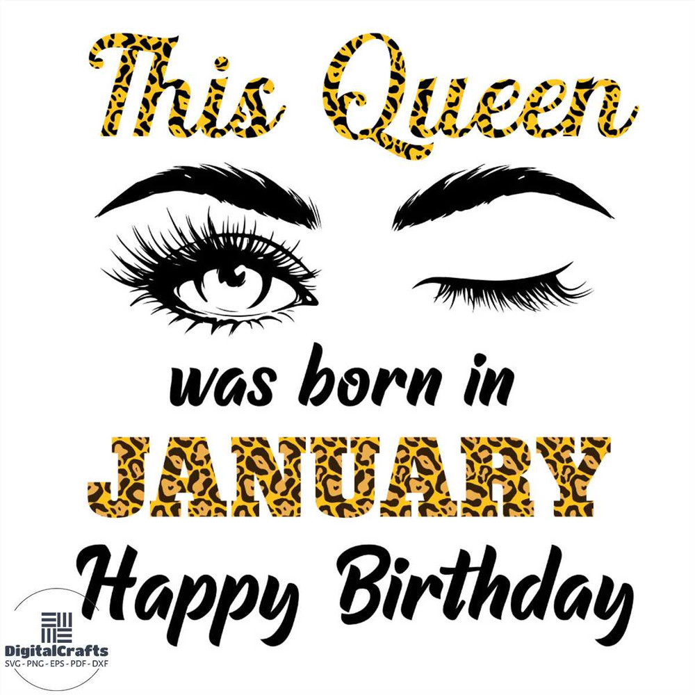 This Queen Was Born In January Happy Birthday SVG PNG