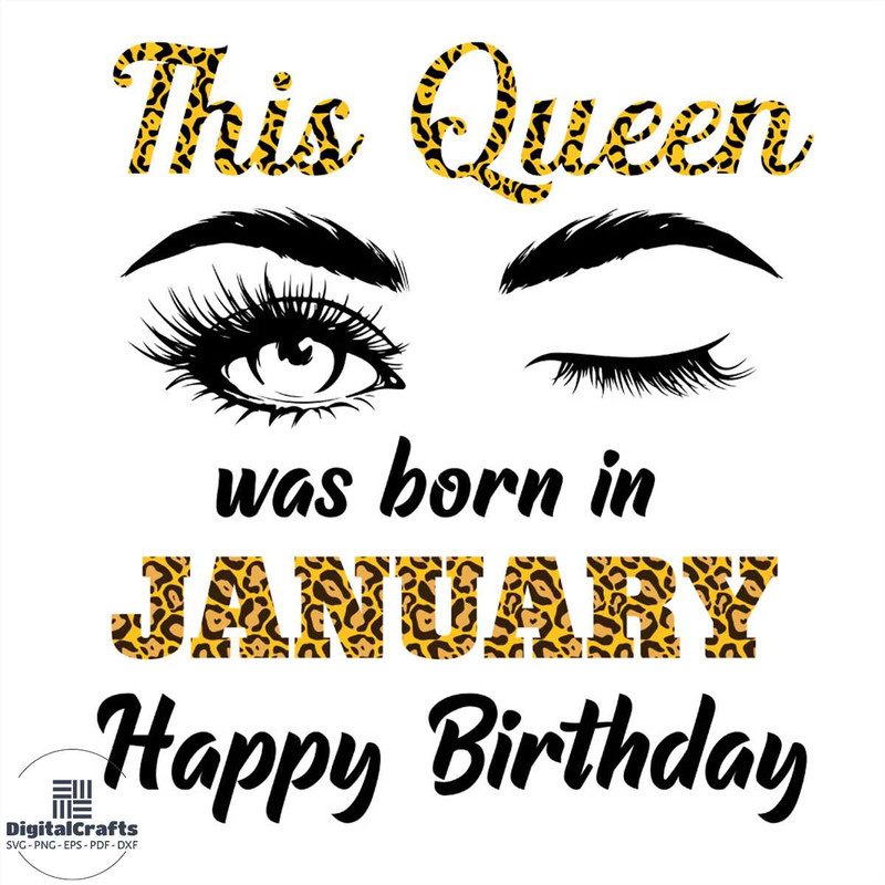 This Queen Was Born In January Happy Birthday SVG PNG