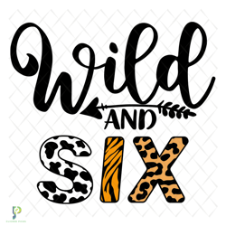 wild and six birthday svg, birthday svg, 6th bir