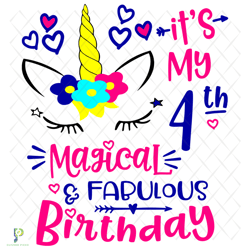 my 4th magical birthday svg, birthday svg, 4th b