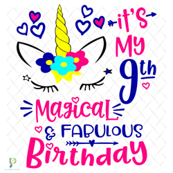 my 9th magical birthday svg, birthday svg, 9th b