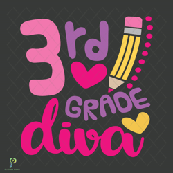 3rd grade diva svg, back to school svg, 3rd grad