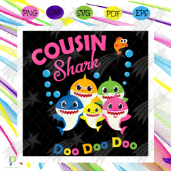cousin shark doo doo doo svg, trending svg, cousi