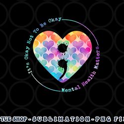 semicolon heart suicide prevention mental health awareness png, digital download copy