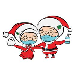 quarantine mr. and mrs. claus svg cute funny christmas svg cricut silhouette cameo printable clipart vector digital