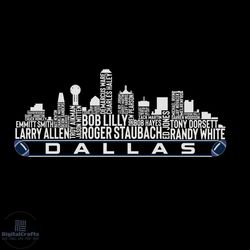 dallas football team all time legend, dallas city skyline svg, sport svg