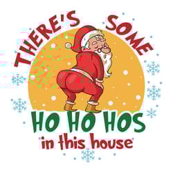 there's some ho ho hos in this house svg, funny santa claus svg, christmas svg, digital file, ready to press