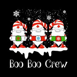boo boo crew nurse christmas gnomes svg file for sublimation