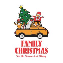 family christmas tis the season to be merry xmas svg