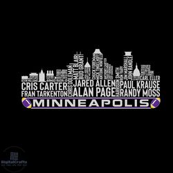 minneapolis football team all time legends, minneapolis city skyline svg, sport svg