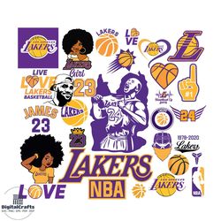 lakers nba basketball bundle svg, sport svg, lakers logo svg, nba basketball svg