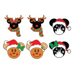 christmas gingerbread bundle svg, santa svg, reindeer svg, snowman svg, svg file