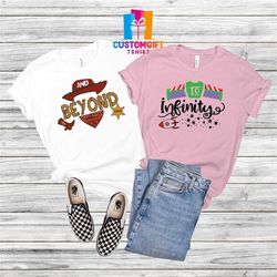 to infinity and beyond shirts, toy story shirt, buzz shirt, woody shirt, funny shirts, disney shirt, couple shirt, disne